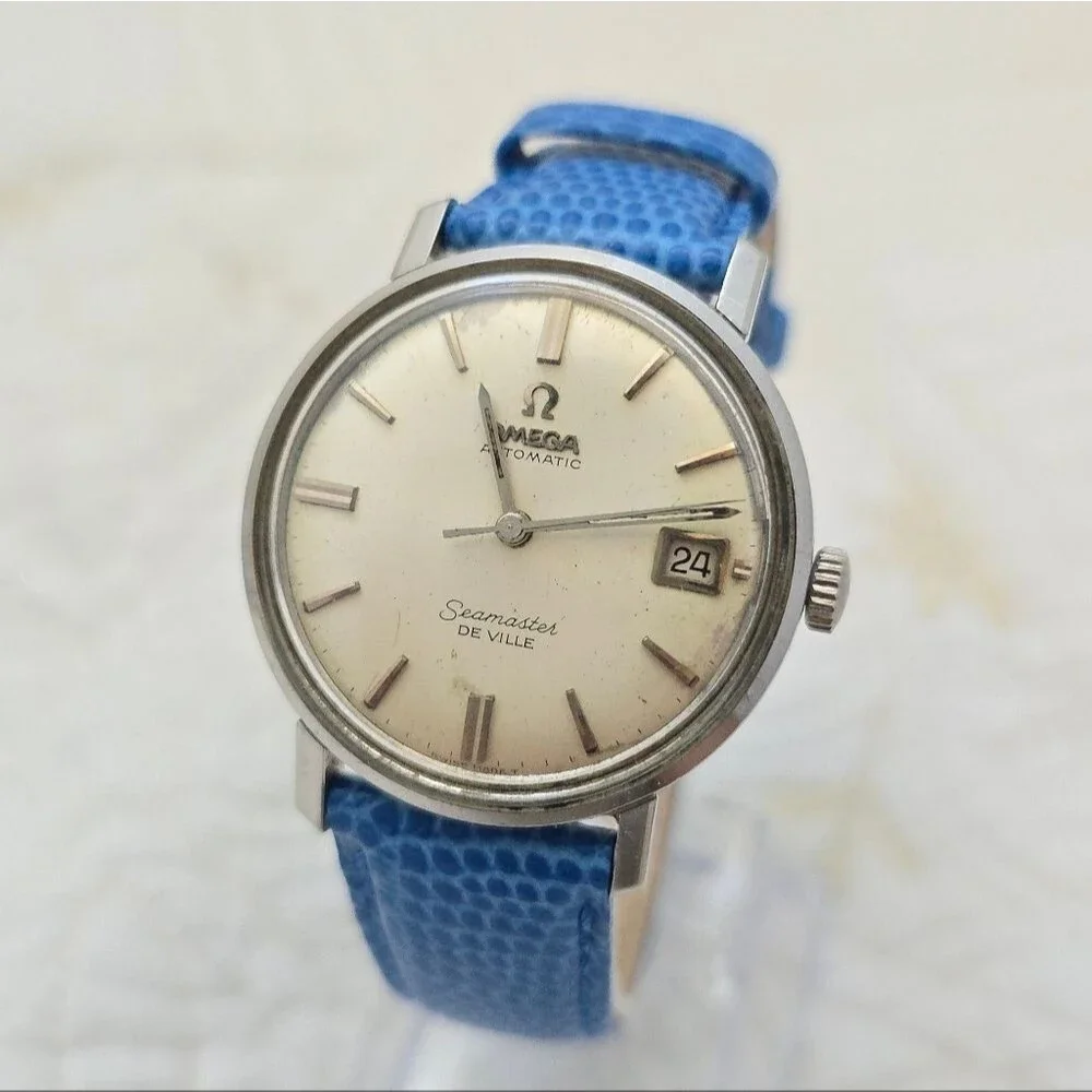 Vintage Omega Seamaster De Ville Watch 166.020 Automatic Date 34mm Silver Swiss